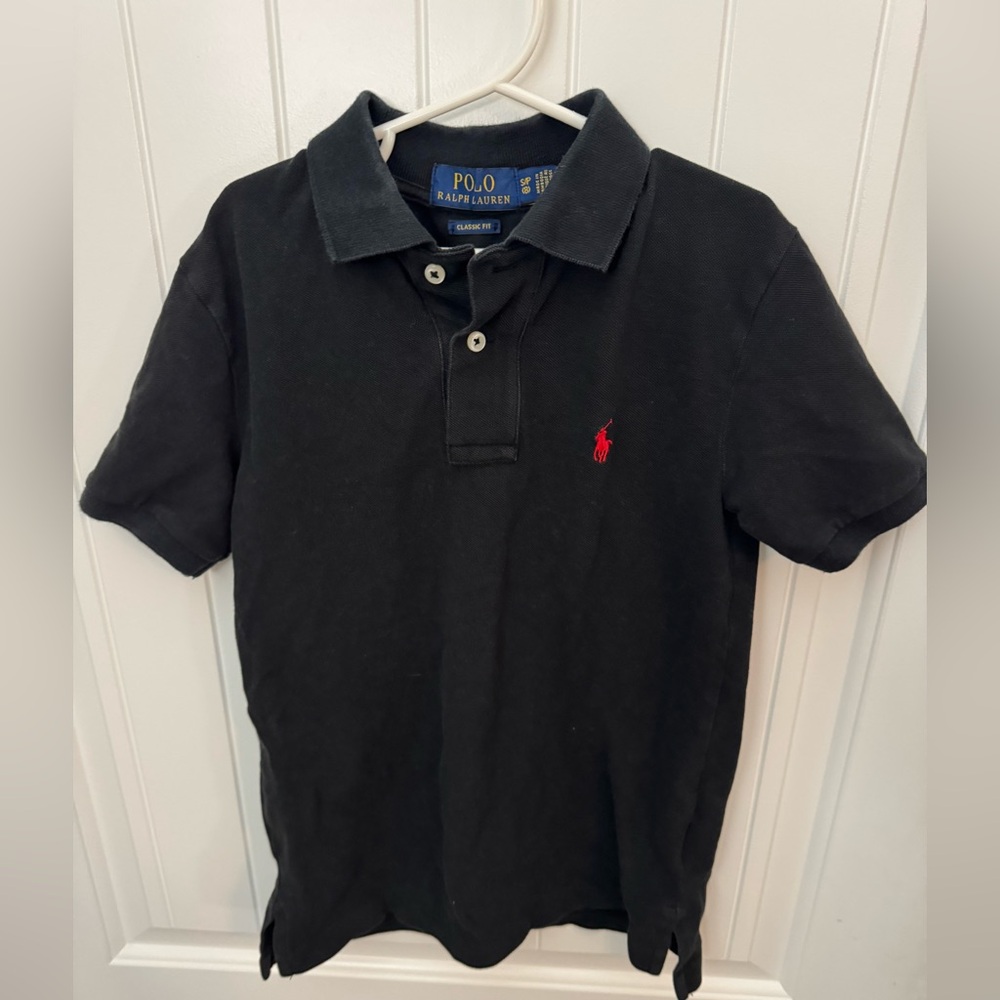 Boys Polo Ralph Lauren Black Polo Shirt size 8